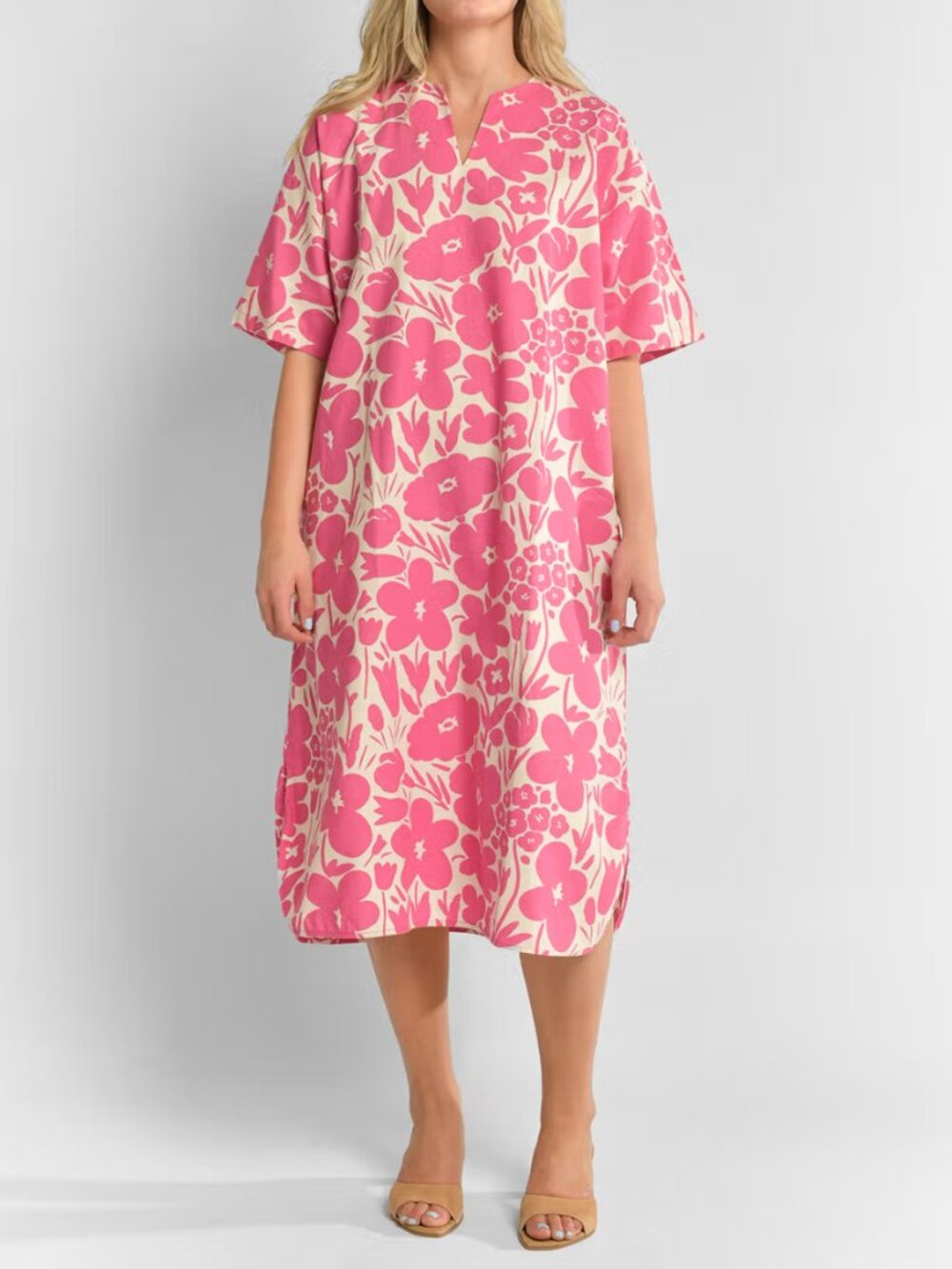 Marimekko Marimekko X Uniqlo Floral Pink Kaftan Dress